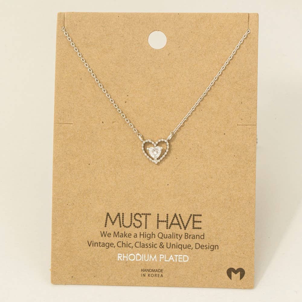 Fame Accessories – Engroshandel Halskæde med vedhæng – Gulddyppet Halo Cz hjerte vedhæng halskæde5