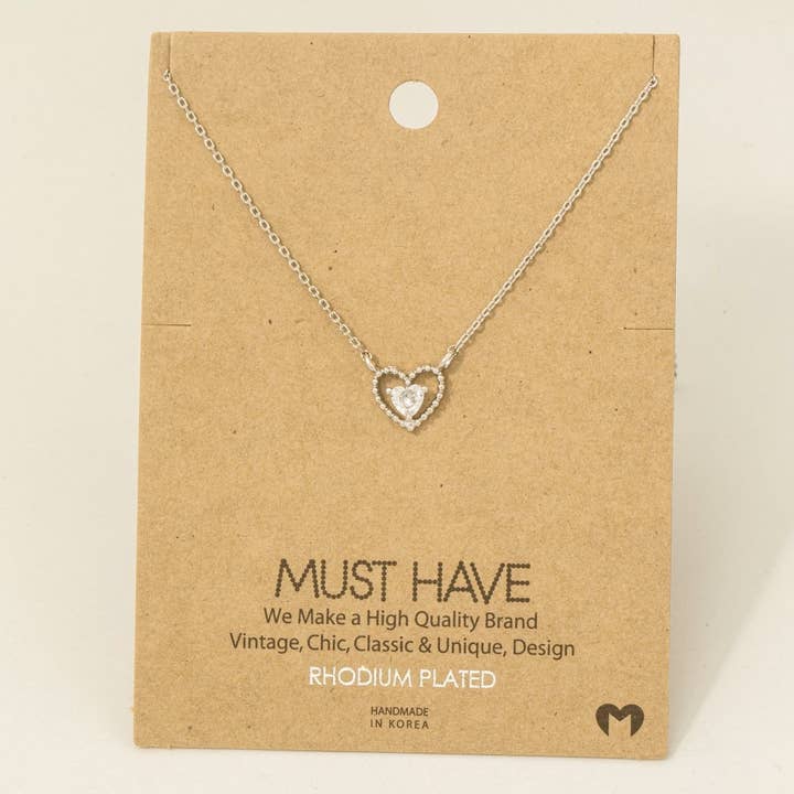 Fame Accessories – Engroshandel Halskæde med vedhæng – Gulddyppet Halo Cz hjerte vedhæng halskæde5