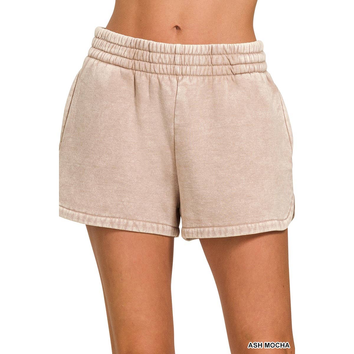 Blue Bunny Inc - Wholesale Shorts - Women's - Acid Washed Elastic Waist Dolphin Shorts Sporty Casual Vibe2