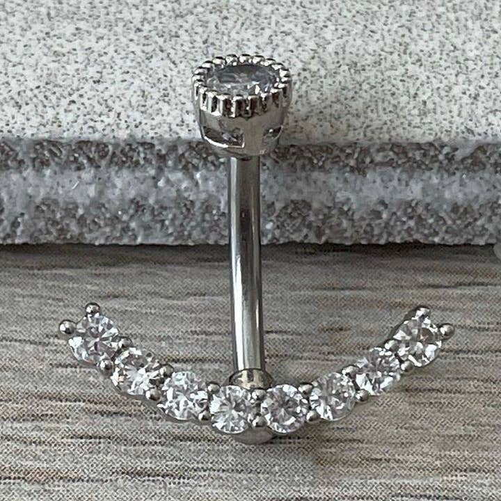 Silver Internally Threaded Belly Button Ring (14G | 10mm | Surgical Steel | Silver, Rose Gold or Gold) for wholesale by Elara Body Jewelry