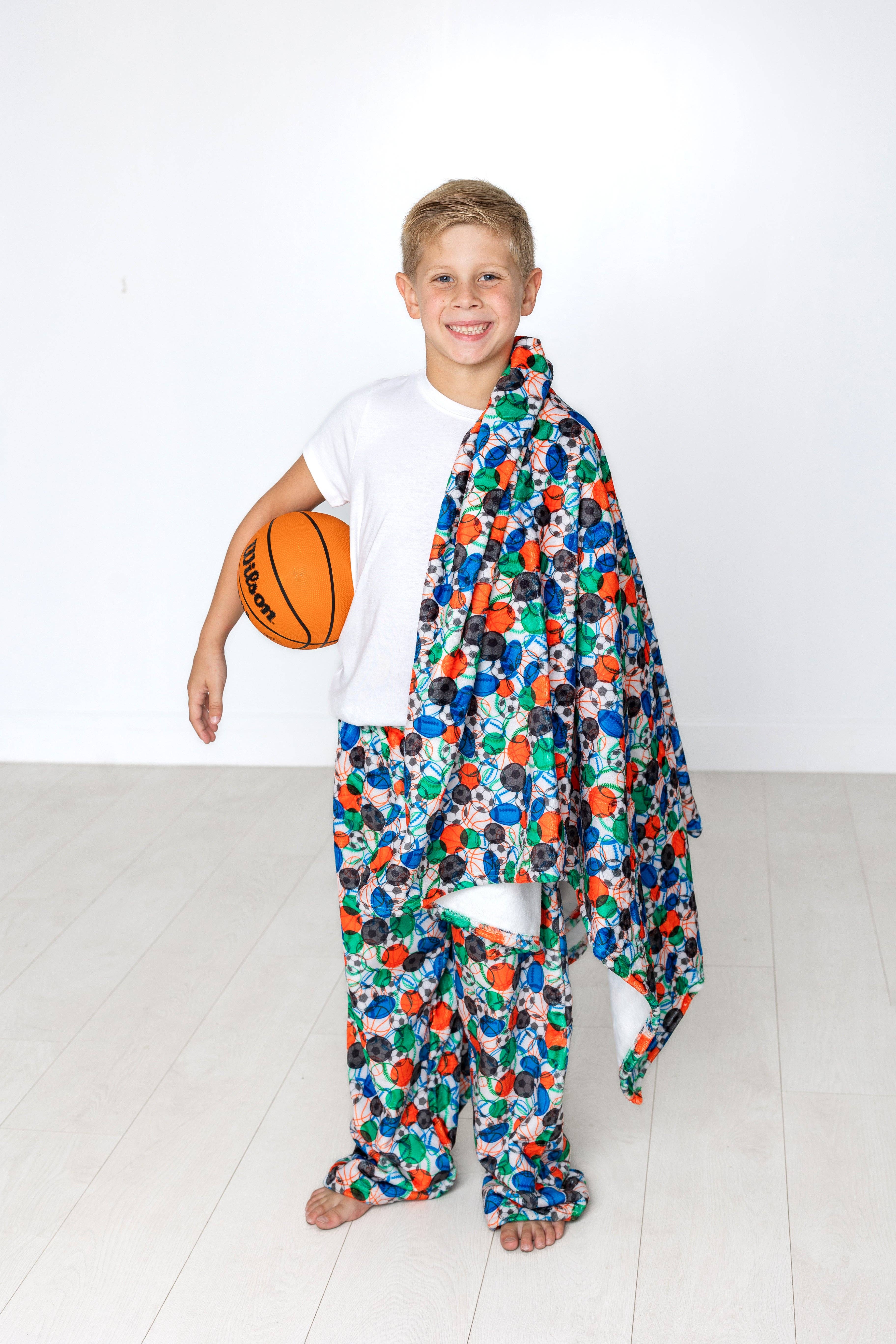 Macaron + Me - Wholesale Lounge Sweatpants/Joggers - Kids - Plush Pants-Play Ball3