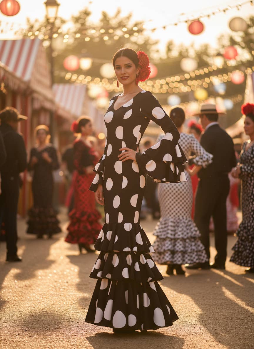 BLACK FLAMENCA DRESS EMMA WU DESIGN X FLAMENCA 21045 for wholesale on Faire