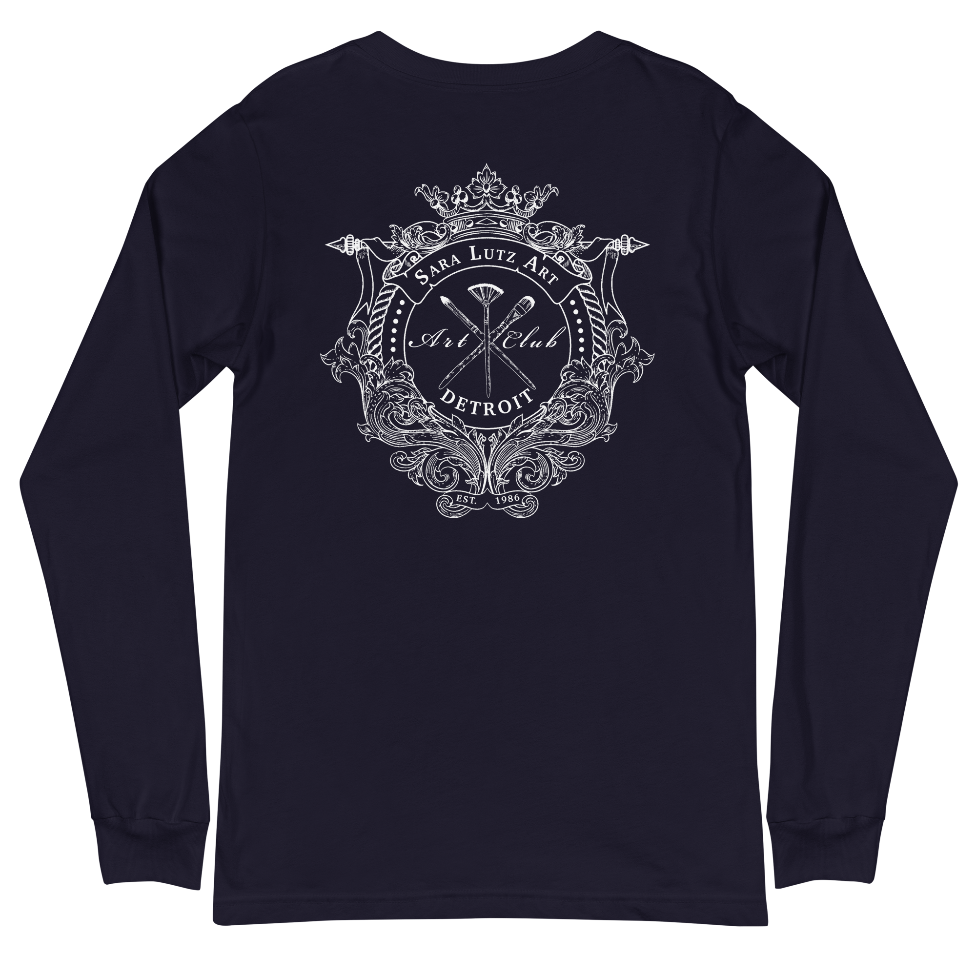 Sara Lutz Art - Wholesale Screen Printed T-Shirt - Unisex - Art Club Crest Long Sleeve Tee1