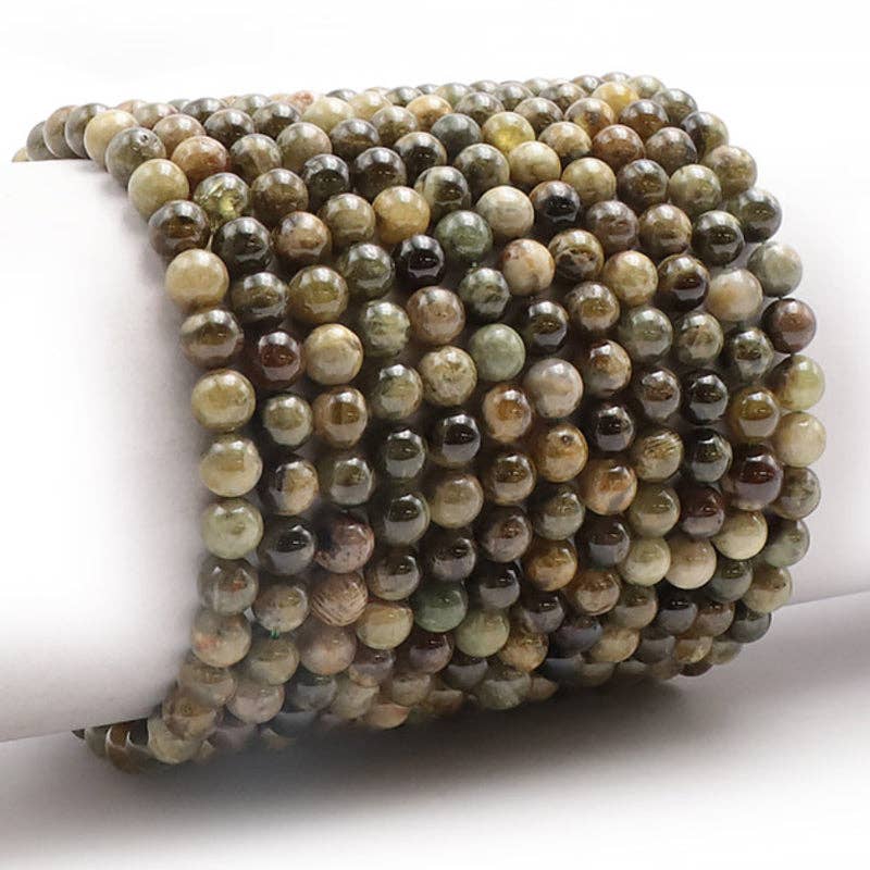 La Boîte à Cailloux - Wholesale Beaded Bracelet - Green garnet Grossular Mali bracelet A+ (5-6mm beads)1
