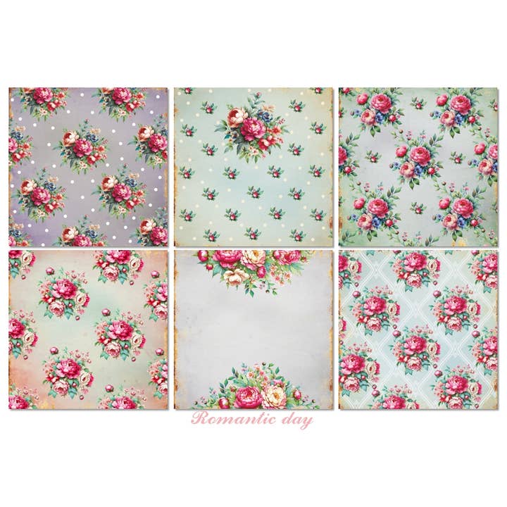 DECORER - Wholesale Scrapbook - romantic day - 8'X 8' Scrapbook Paper