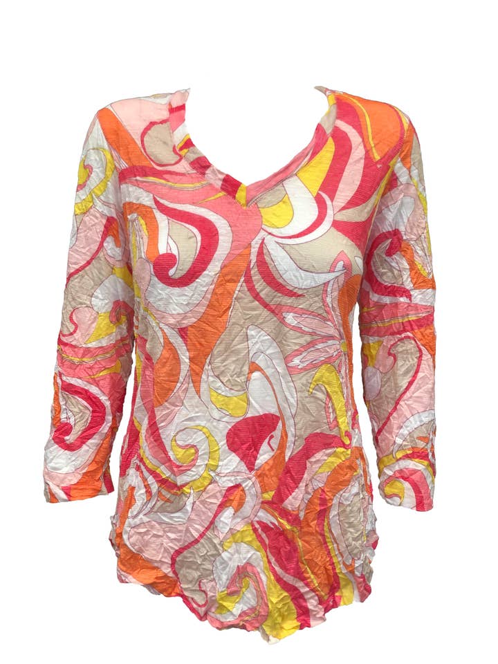 TOP CON SCOLLO A V CON MANICHE 3/4 - MANGO 8612 per la vendita all'ingrosso da parte di David Cline