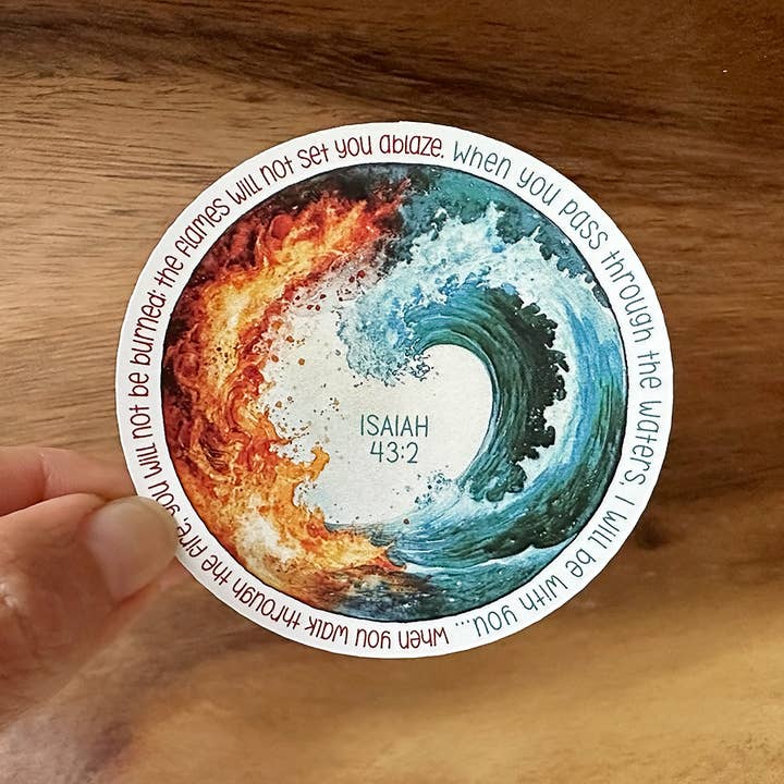 Isaiah 43:2 | When You Pass Through The Waters | Sticker for wholesale by Missional Merch