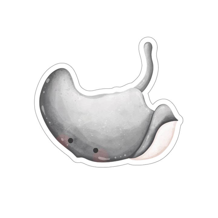 Stingray - Grå klistermærke (kan tilpasses) - Die Cut for engroshandel hos Needful Things