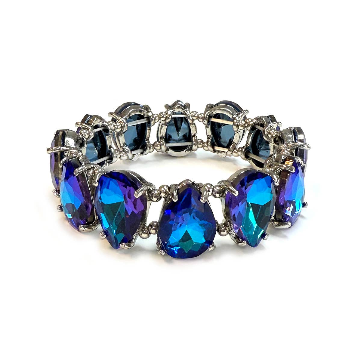 StarryNYC - Vendita all'ingrosso Bracciale con perline - Bracciale elastico con perline di cristallo a goccia di vetro15