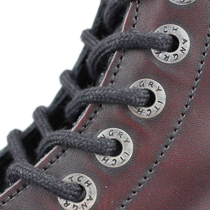 Angry Itch - Premium Boots - Wholesale Combat/Military Boots - Men's - 14-Hole - Burgundy Rub-Off Leather Boots5