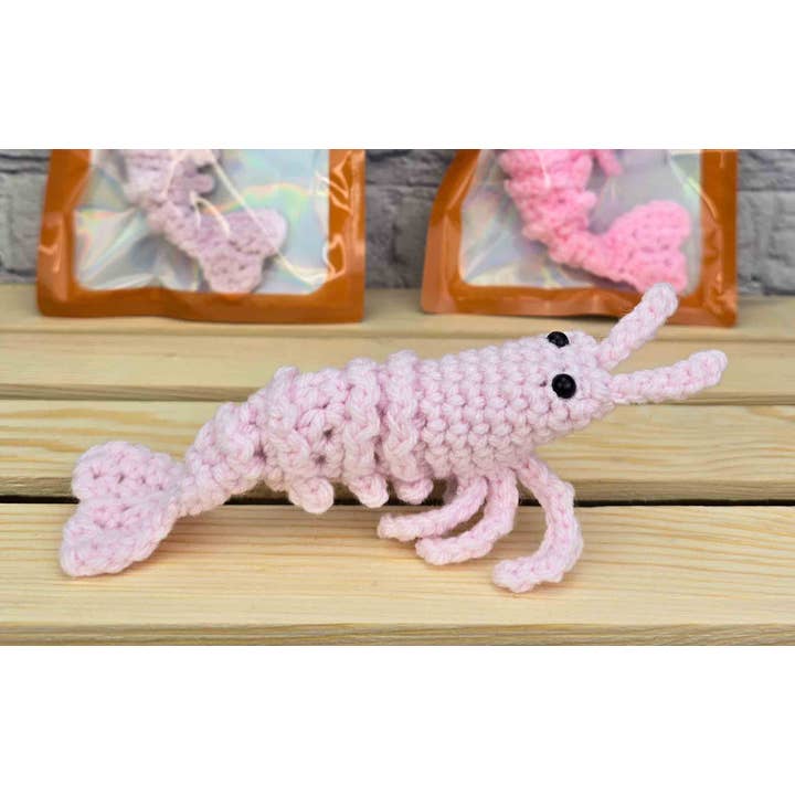 TOMOPOD LLC - Wholesale Car Decorative Charm - Women's - Crochet Cute Shrimp, Handmade Stuffed Prawn,Amigurumi Shrimp4