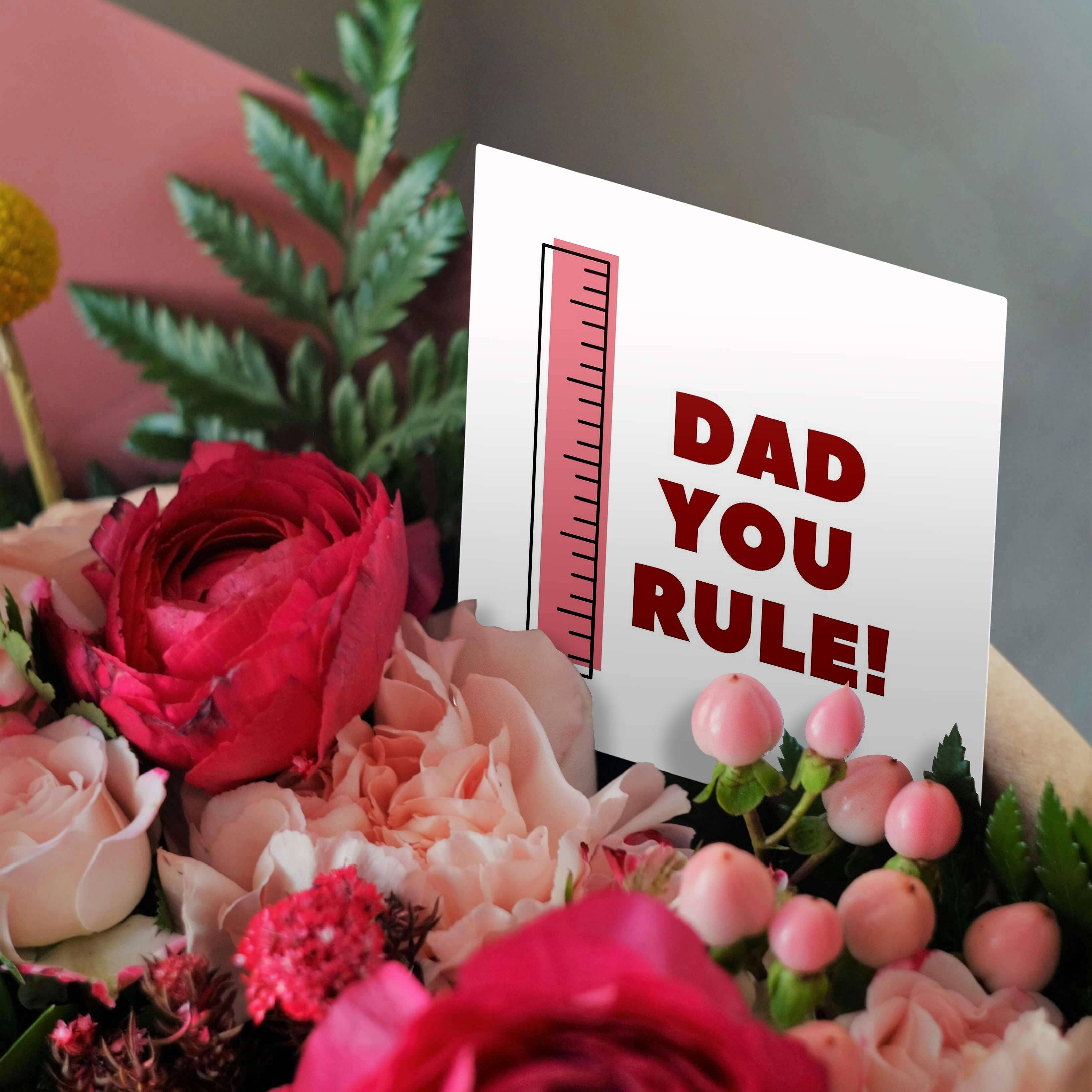 3dRose – wholesale Everyday greeting card – 3dRose, Image of a Ruler with Text of Dad you Rule, Greeting Card2