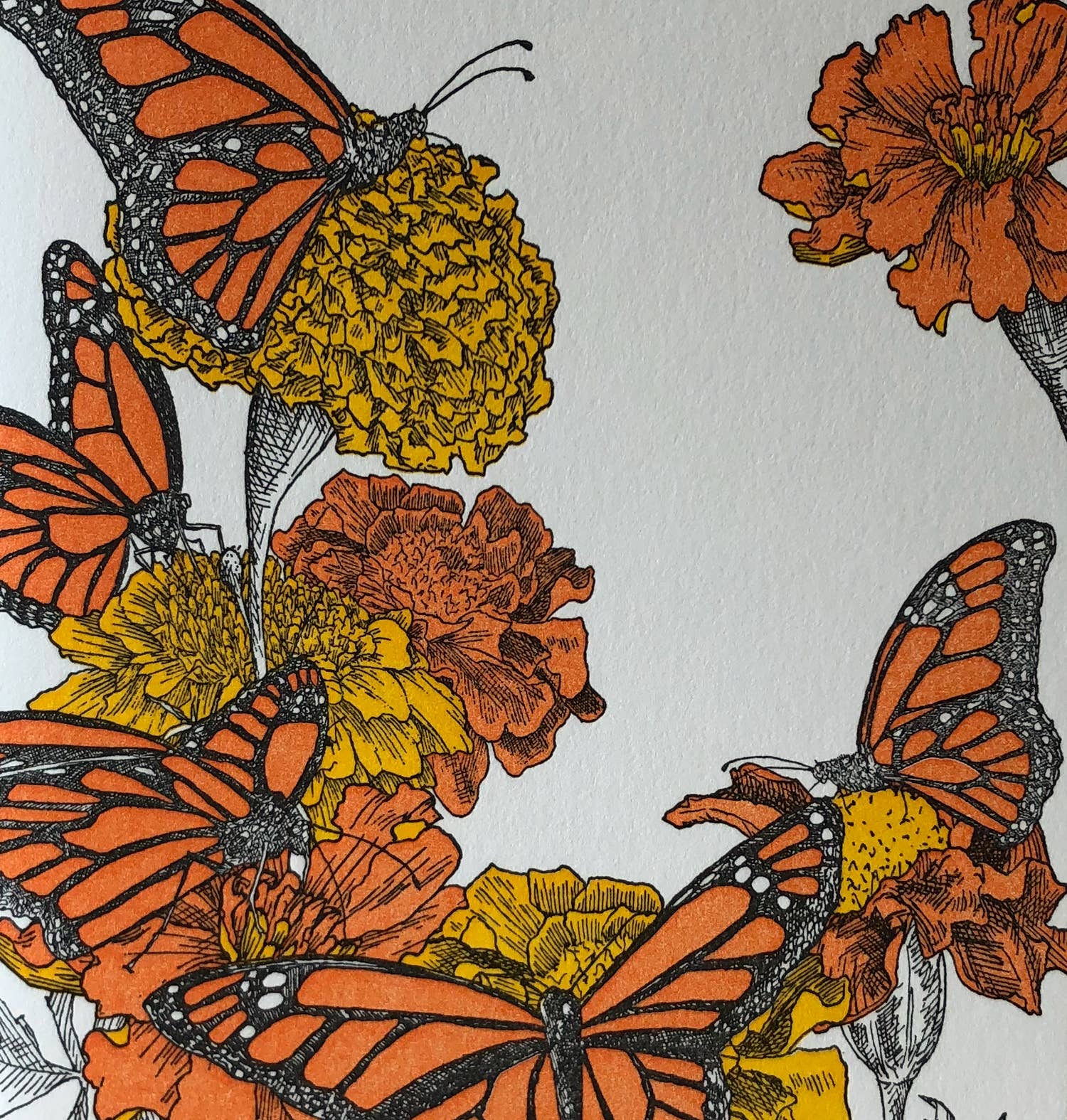 Painted Tongue Press - Wholesale Thank You Card - Marigold Gracias and Blank Note Card2