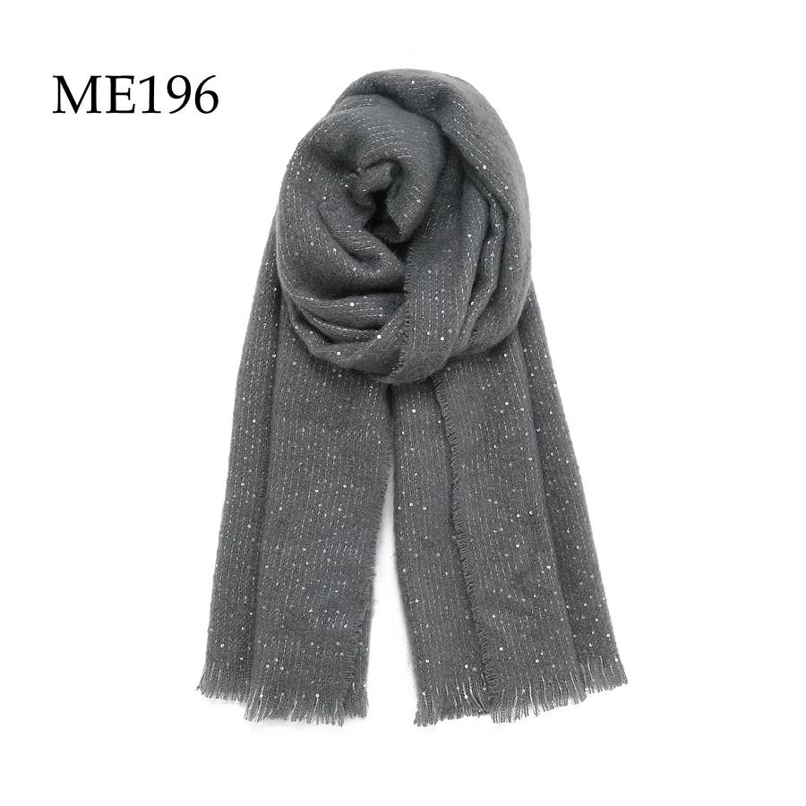 Adorro – wholesale Scarf – Women's – Soft Chunky Knit Metallic Shimmer Solid Scarf (14 colors) 1