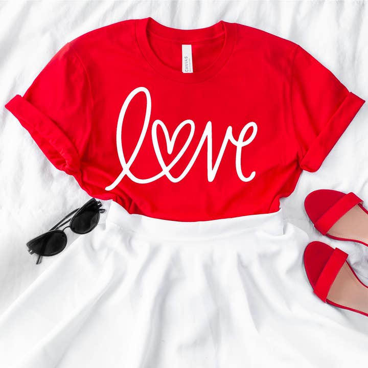 Älska Alla hjärtans dag, VDay Script Loopty Love Grafisk T-shirt för wholesale av Par.tees by Party On!