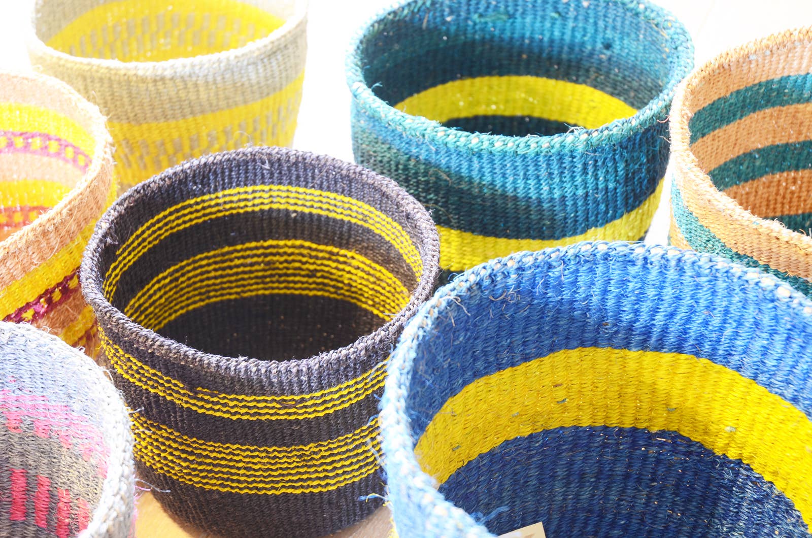 Crafts by Solid - Wholesale Basket - Handwoven Sisal Baskets - Colourful hues - XXS - XXL33