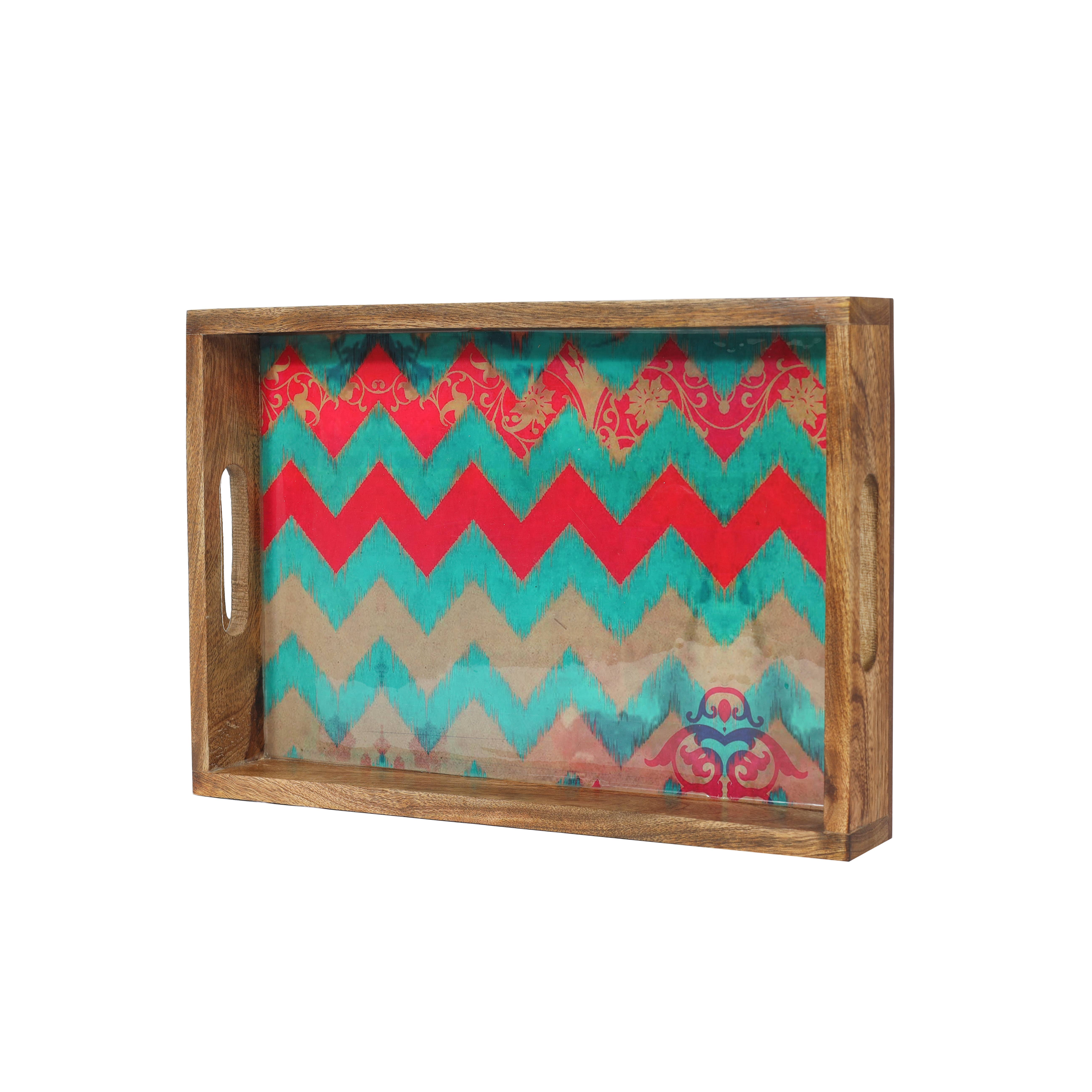 Tiramisu - Vendita all'ingrosso Vassoi decorativi - Vassoi decorativi Sunrise Springs in resina e legno (set di 3)