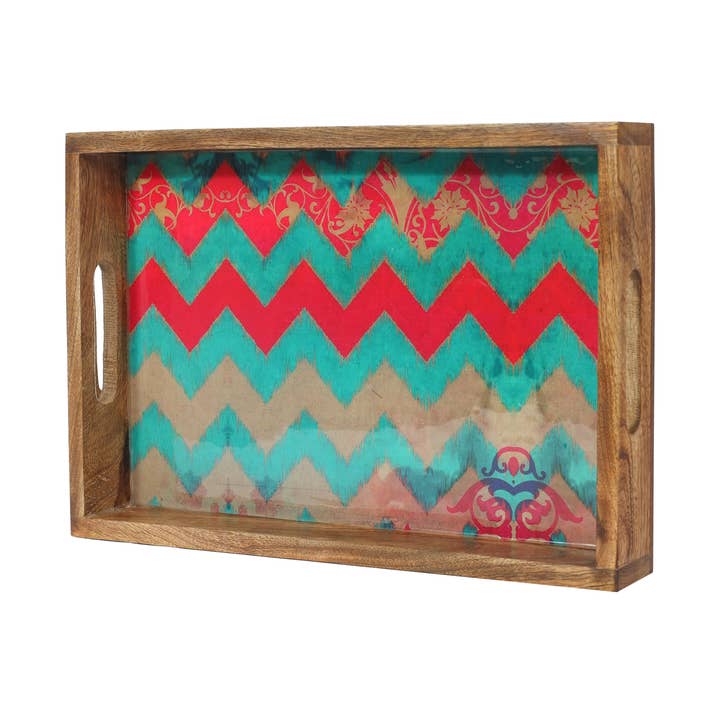 Tiramisu - Vendita all'ingrosso Vassoi decorativi - Vassoi decorativi Sunrise Springs in resina e legno (set di 3)0