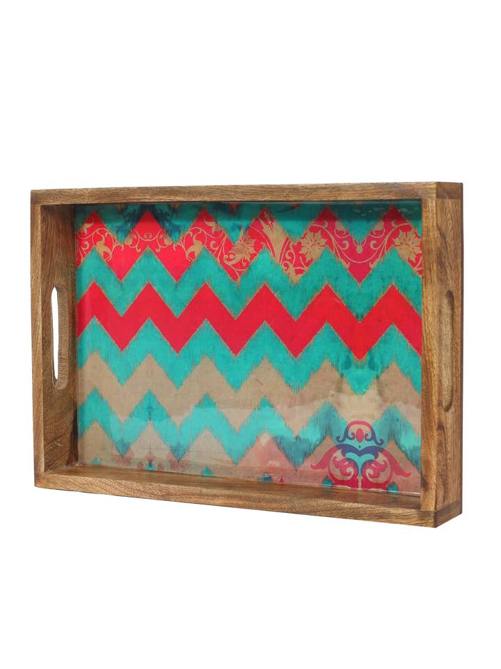 Bandejas decorativas de resina y madera Sunrise Springs (juego de 3) para venta al por mayor de Tiramisu