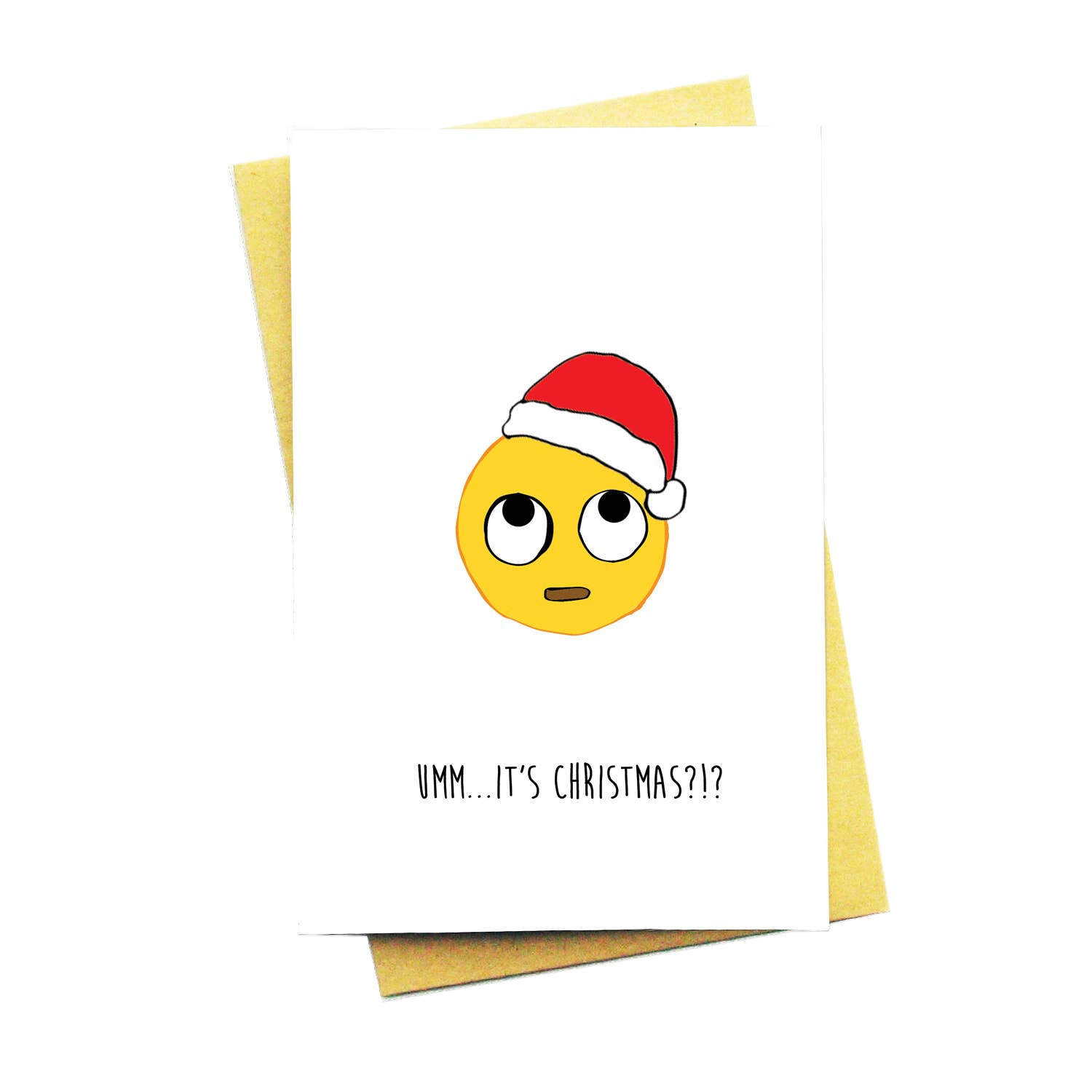 Nocturnal Paper - Wholesale Kerstkaartje - Umm... Het is Kerstmis... Grappige leuke Emoji kerstkaart0