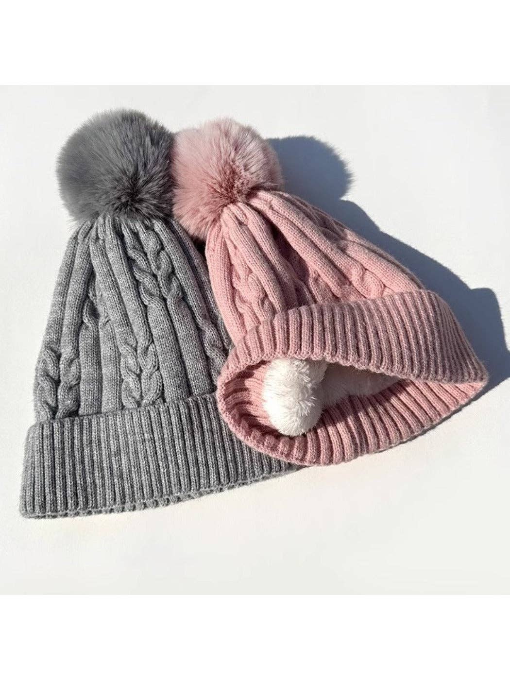 Funkyrel® Atzbranding Limited – wholesale Beanie – Women's – Haila - Women's Cable Knitted Beanie with Pom Pom12