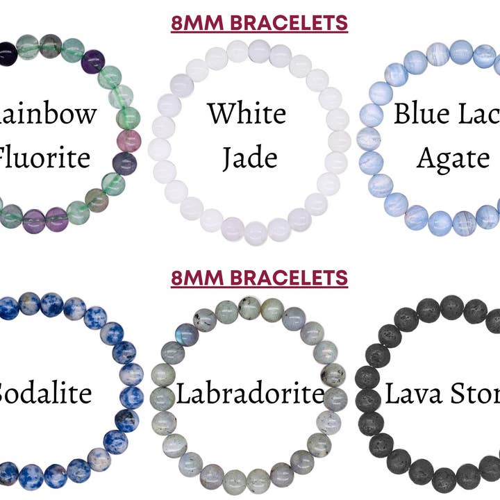 Soul Charms - Wholesale Beaded Bracelet - Crystal Bracelet for Women Men, 8mm, 4mm Bead Bracelet Stack