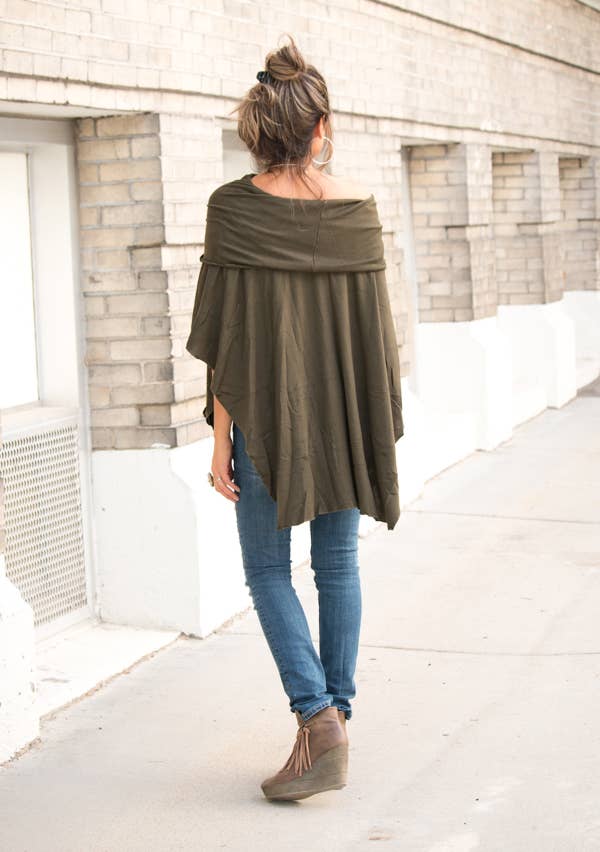 Hipster Row - Wholesale Poncho - Women's - Off-Shoulder Poncho5
