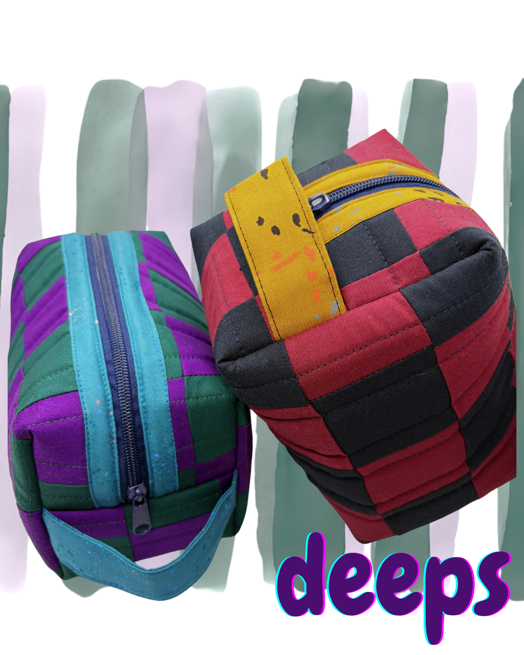 Zipped & Printed - Wholesale Toiletry Bag - Women's - Quilted Boxy Pouch (Cosmetics Pouch, Toiletry Bag, Dopp Kit)6