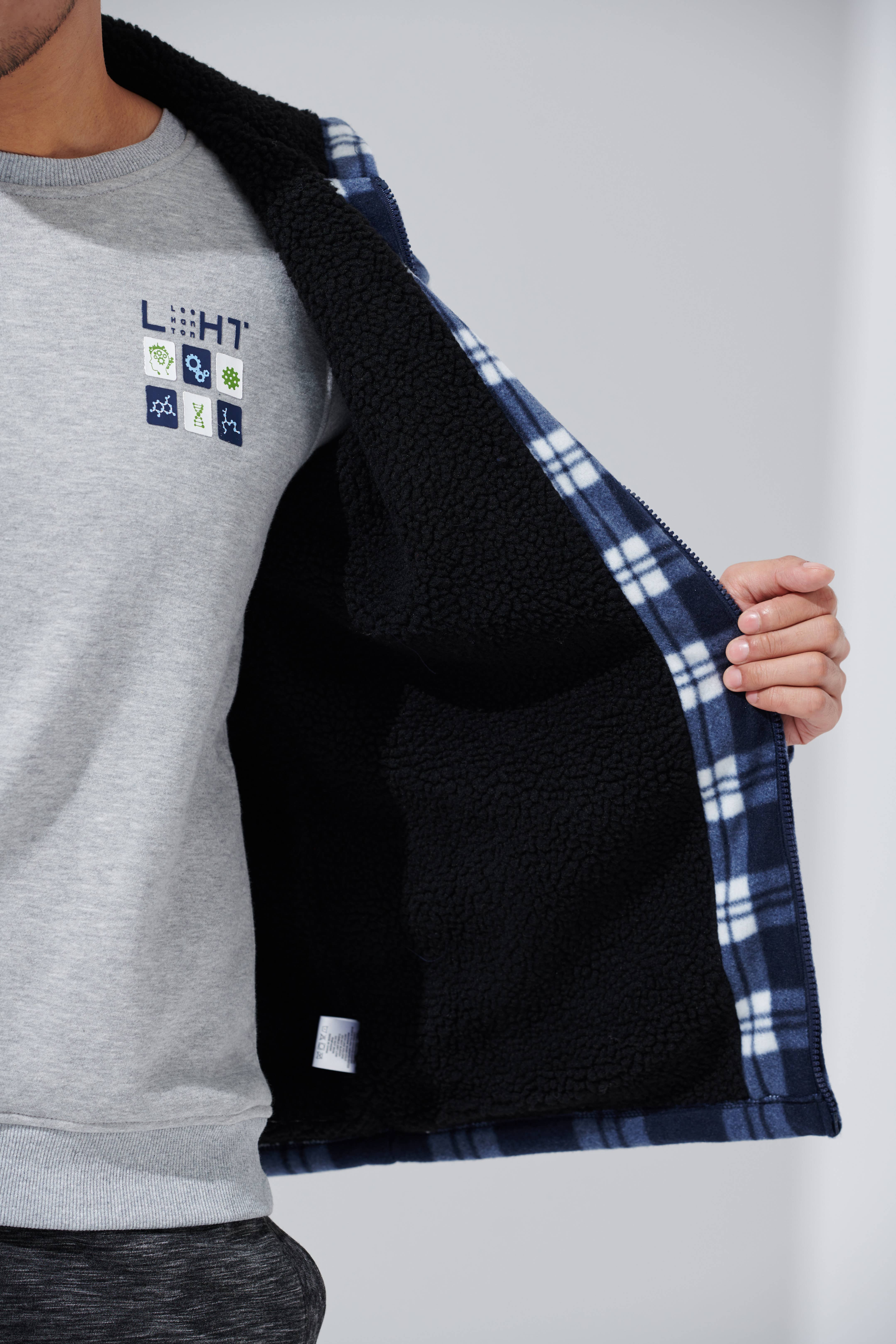 LeeHanTon - Wholesale Jacket - Men's - LeeHanTon Men's Hooded Sherpa Lined Plaid Jacket6