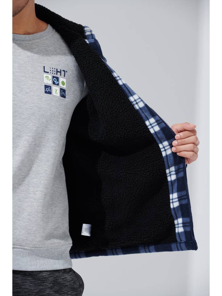 LeeHanTon - Wholesale Jacket - Men's - LeeHanTon Men's Hooded Sherpa Lined Plaid Jacket6