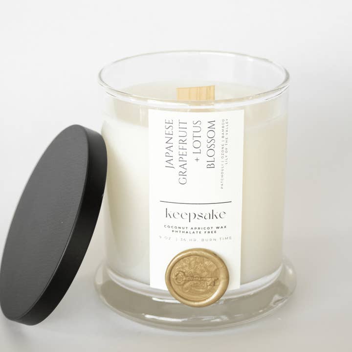 Keepsake Candle | Curated - Wholesale Jar/Filled Candle - 9 oz. Luxury Candle - Japanese Grapefruit + Lotus Blossom3