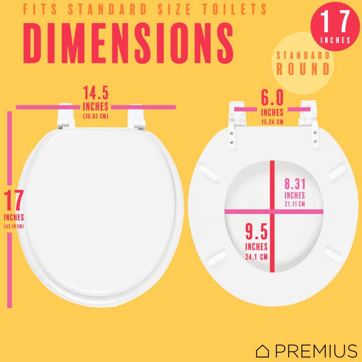 ShopBobbys - Wholesale Toilet Seat Cover - PREMIUS Wood Toilet Seat, Standard Round, 17 Inches5