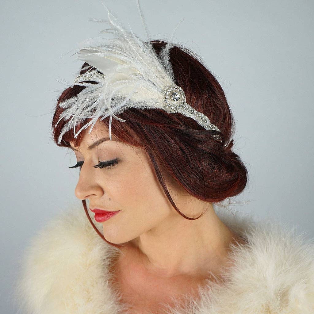 Zucker Feather Products - Wholesale Fashion Headband - Women's - Elegant Feather Headband w/Rhinestone Accent5