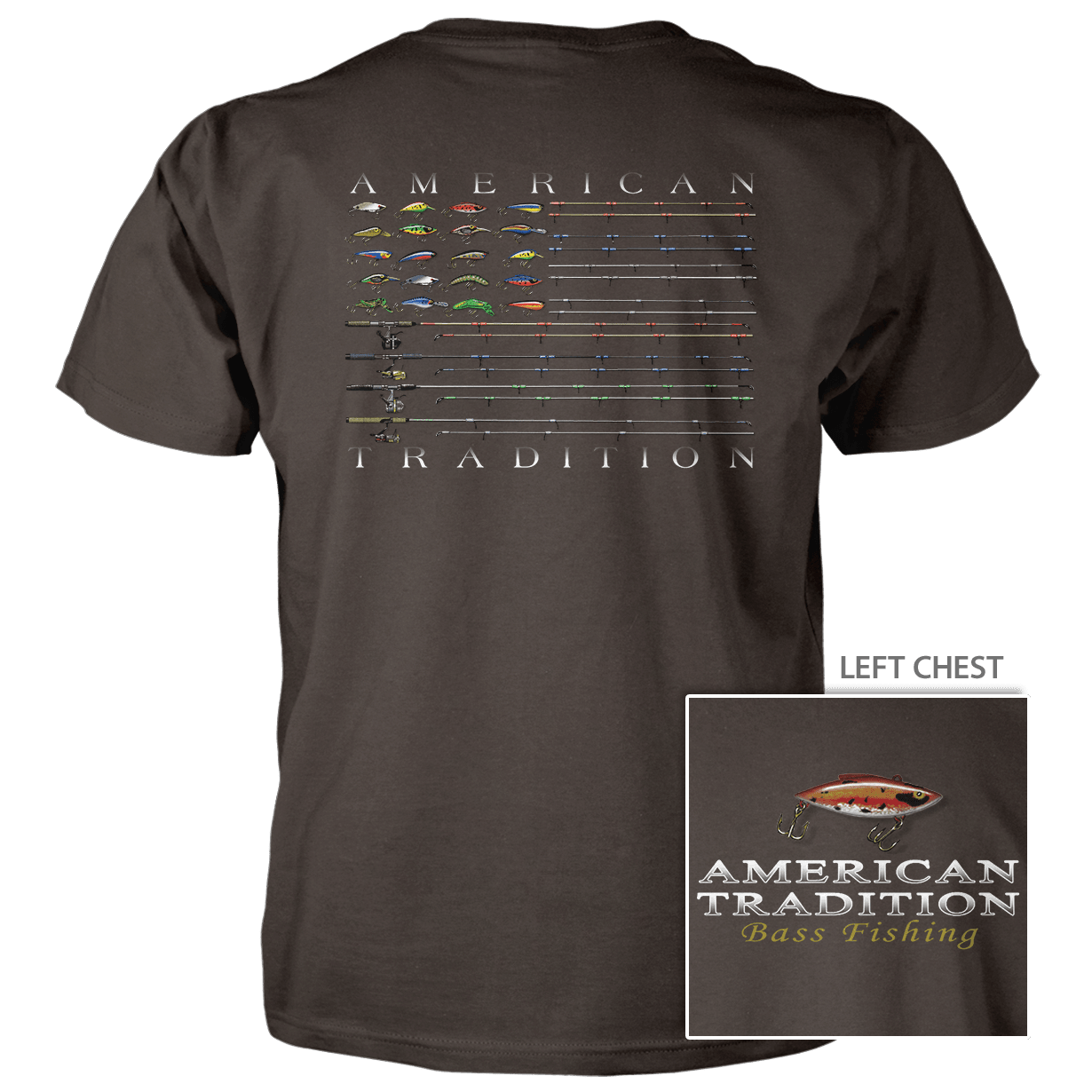 Dark Chocolate Bass Flag - 4.5 oz Cotton T-Shirt for wholesale on Faire2