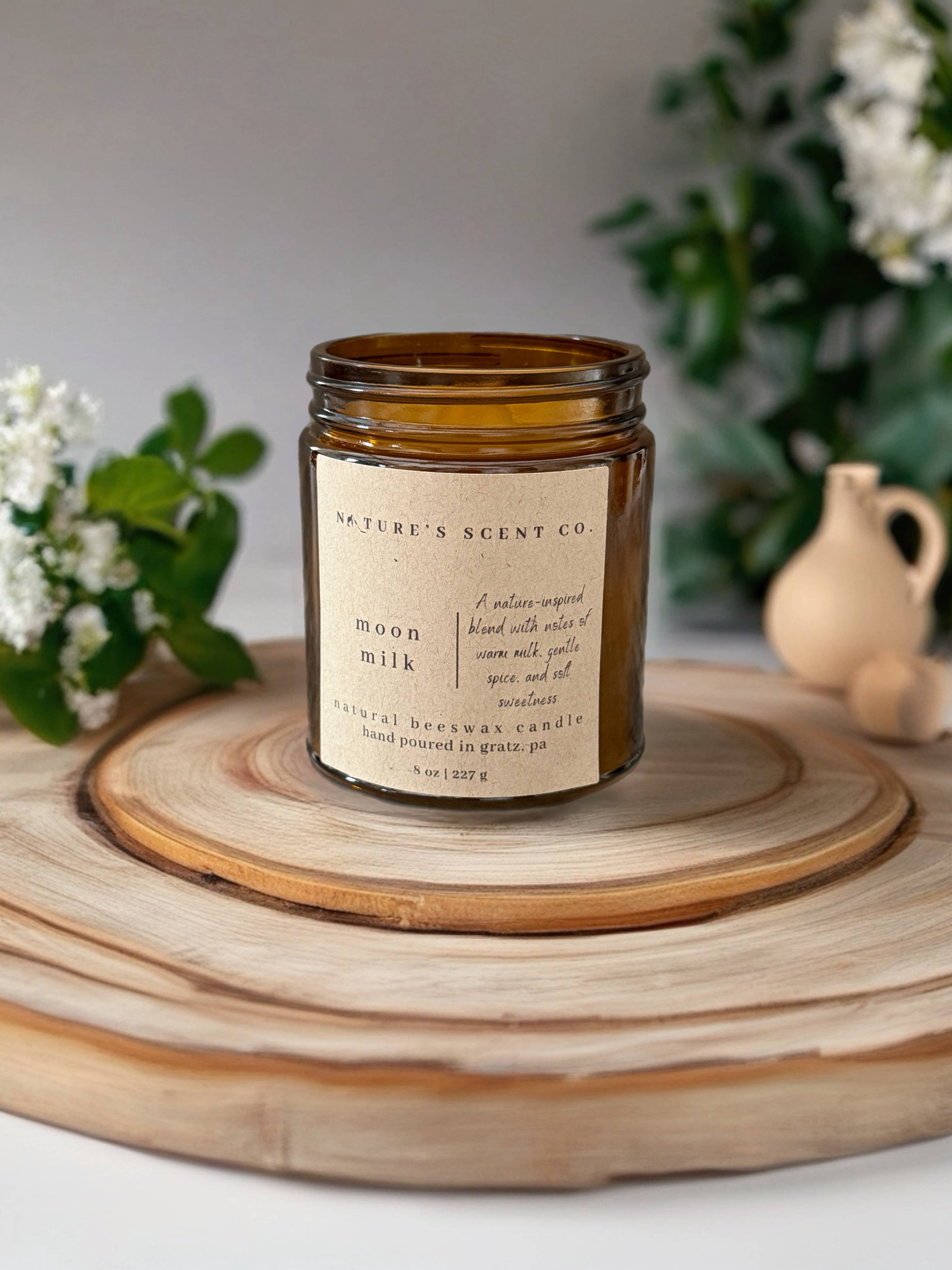 Nature’s Scent Co - Vendita all'ingrosso Candela in vasetto - Latte di Luna | Candela di Cera d'Api | Stoppino di Legno2