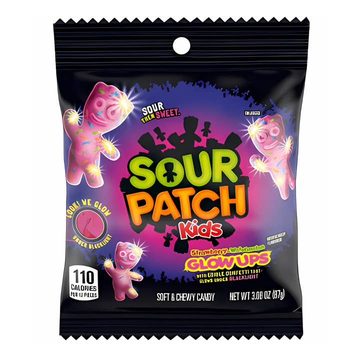 Sour Patch Glow Ups Peg Bag 3.08oz - 12ct for wholesale by I Got Your Candy