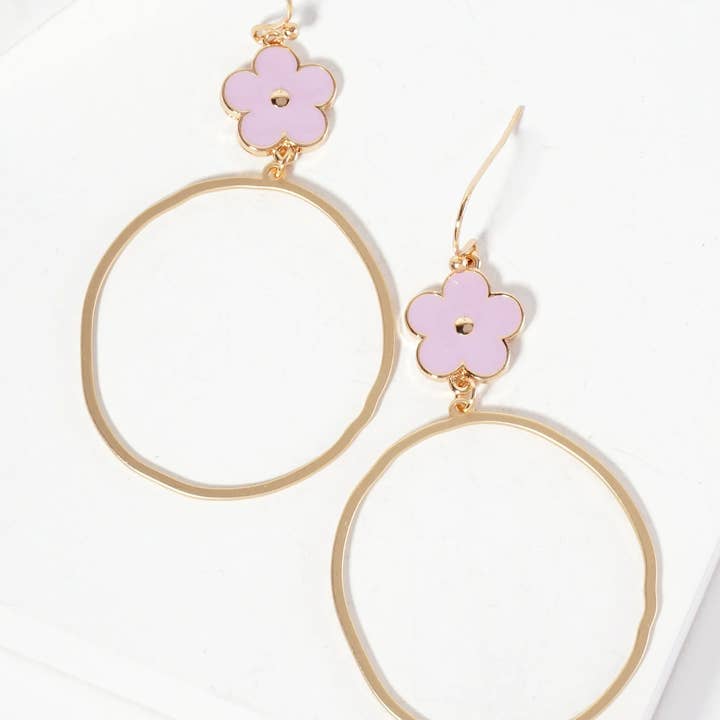 Wild Honey - Wholesale Dangle Earrings - Botanical Organic Enamel Flower Drop Earrings