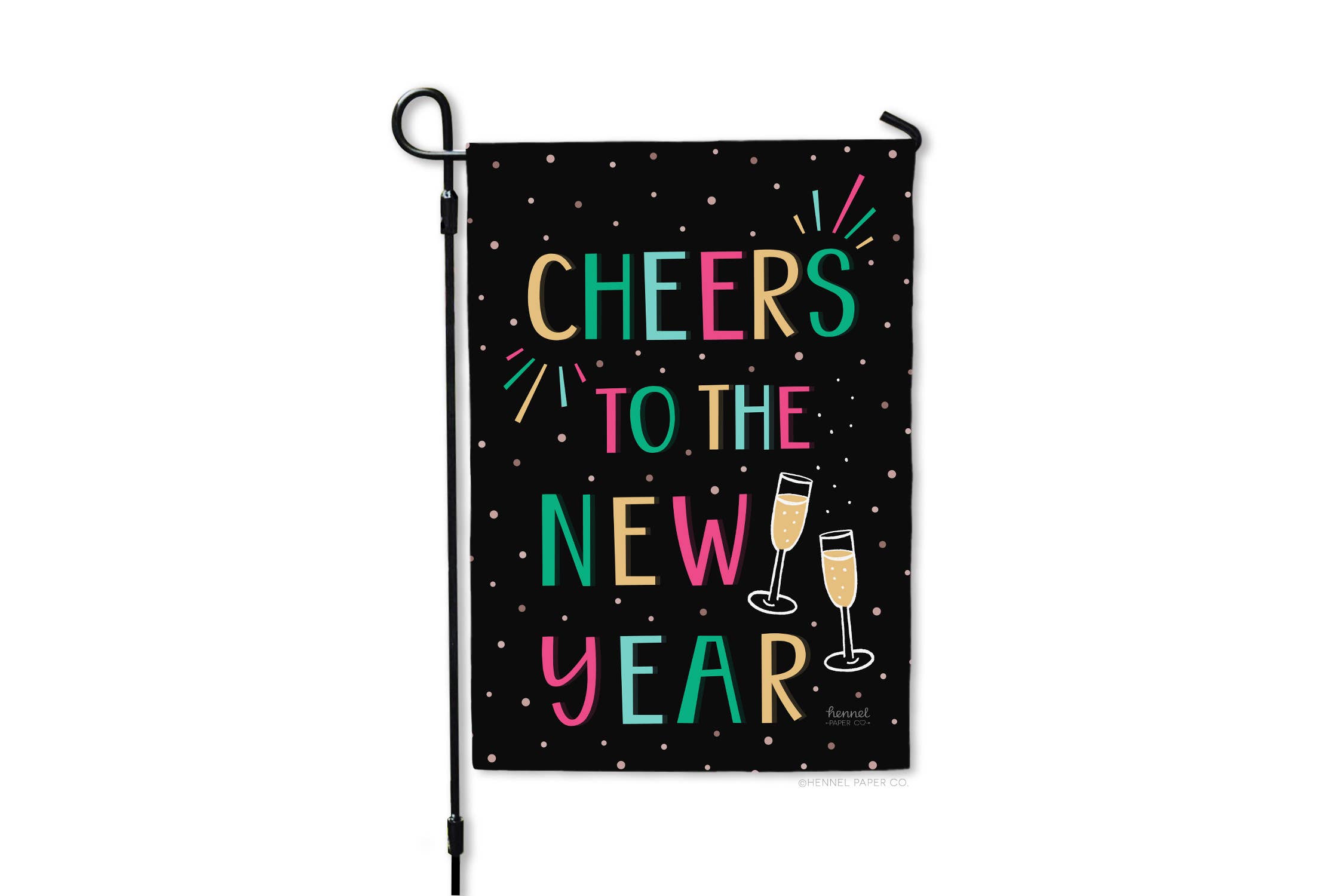Hennel Paper Co. – Bandeira por atacado – Bandeira do jardim - Felicidades para o Ano Novo4