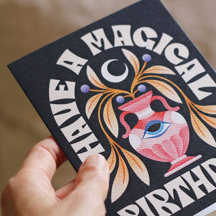 Julie Solvstrom Illustration - Wholesale Birthday Card - Magical Birthday Greeting Card | Moon Card | Magic4