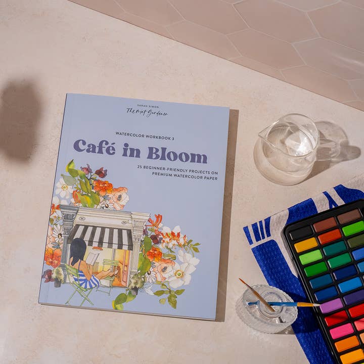 Paige Tate & Co. - Wholesale Book - Adult - Watercolor Workbook: Café in Bloom