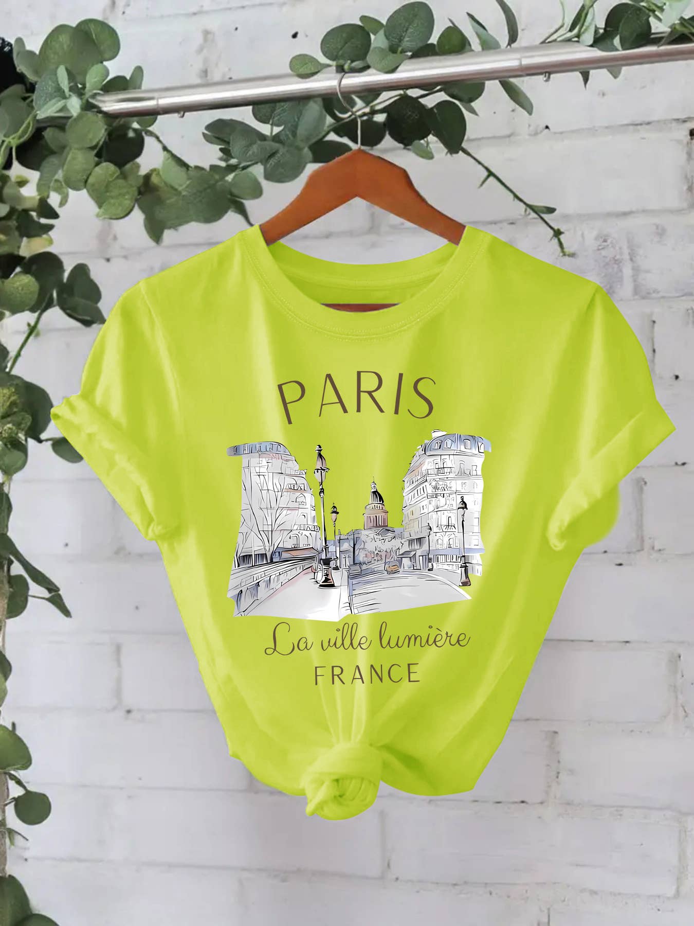 Rosa Clothing - Wholesale T-Shirt - Women's - France PARIS Champs-Elysées Graphic Short sleeve t-shirt3