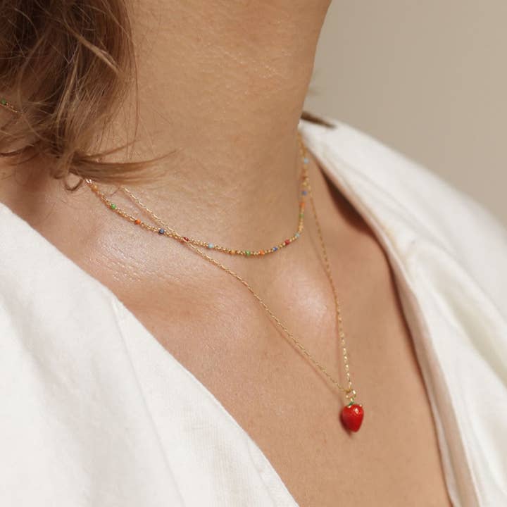 Amano Studio - Vente Colliers à pendentif - Collier Fraise d'Été1