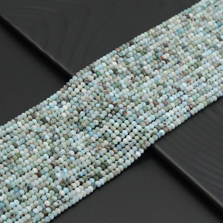 3x4mm Genuine Larmar Rondelle Faceted Beads, Sku#U1935 for wholesale by BestBeads&Beyond