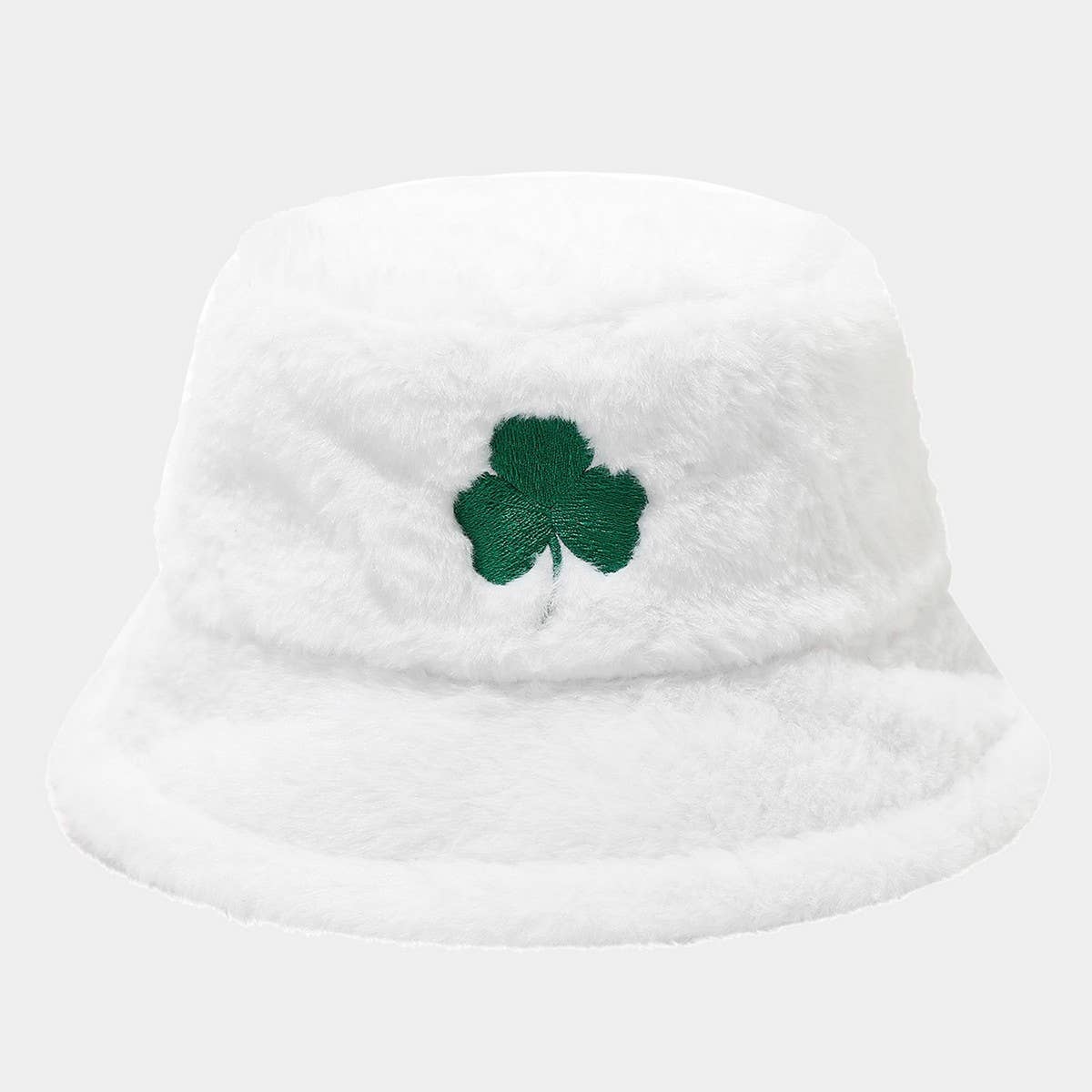 ACCITY - Wholesale Bucket Hat - Women's - Green Clover Embroidery Bucket Hat Winter Warm_CWAH046851