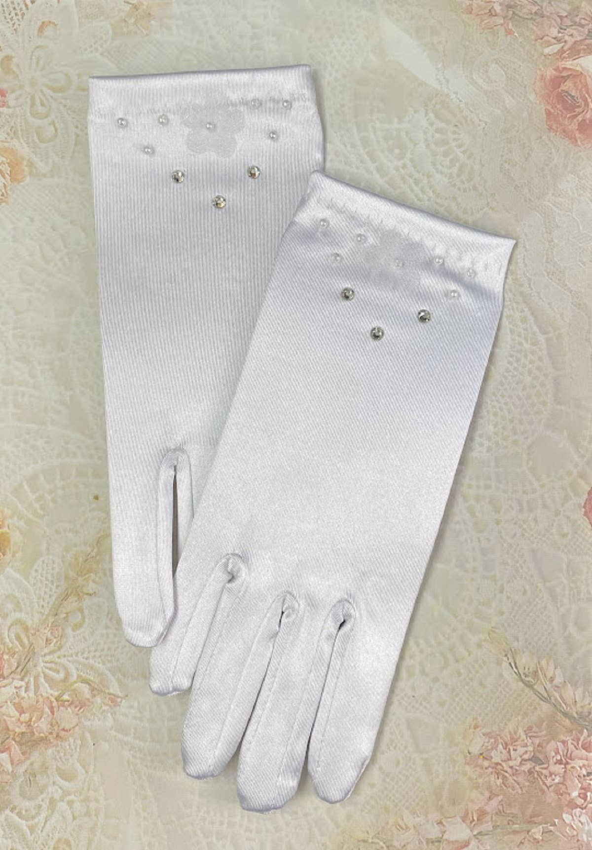 Lace and Grace Veils - Wholesale Gloves - Kids - First Communion Gloves White