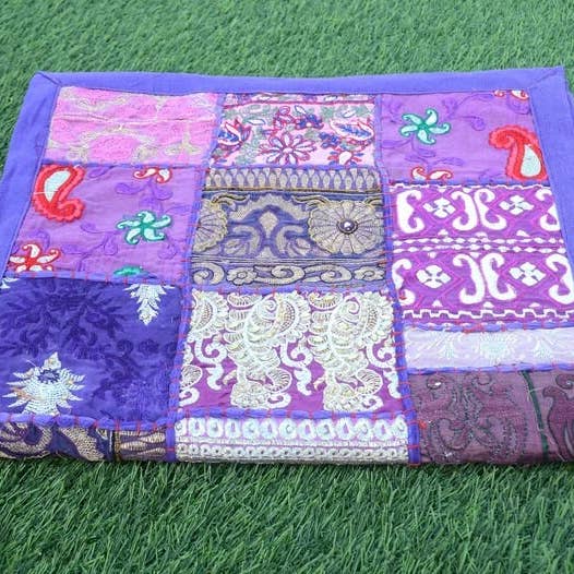 GYPSY STUDIO - Wholesale Table Runner - Purple Sari Patchwork Table Runner Hanging Tapestry Indian 4