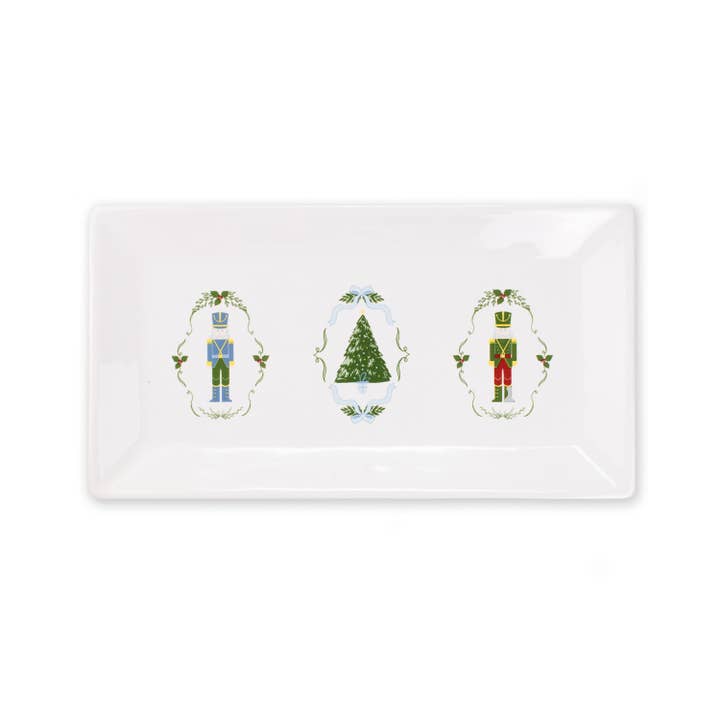 The Royal Standard - Wholesale Serving Plate - Nutcracker Waltz Rectangle Platter White/Multi 12x6.5