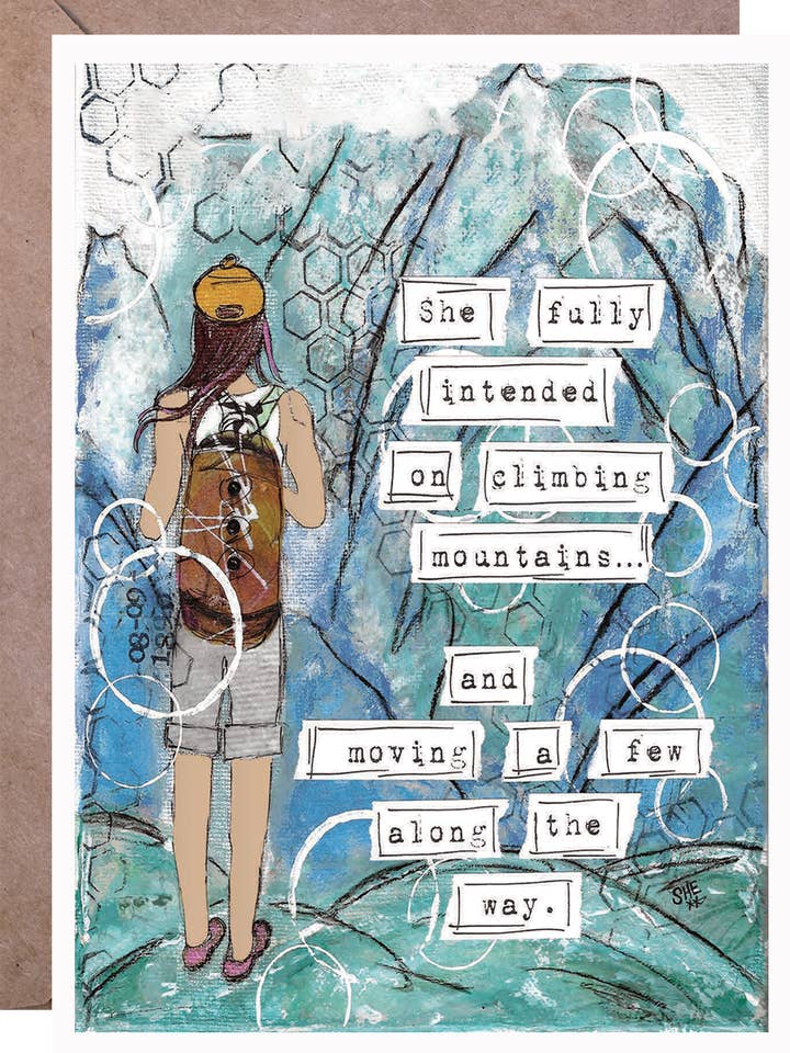 Sie wollte voll und ganz darauf abzielen, Berge zu Grußkarte für den Großhandel von Redefining She