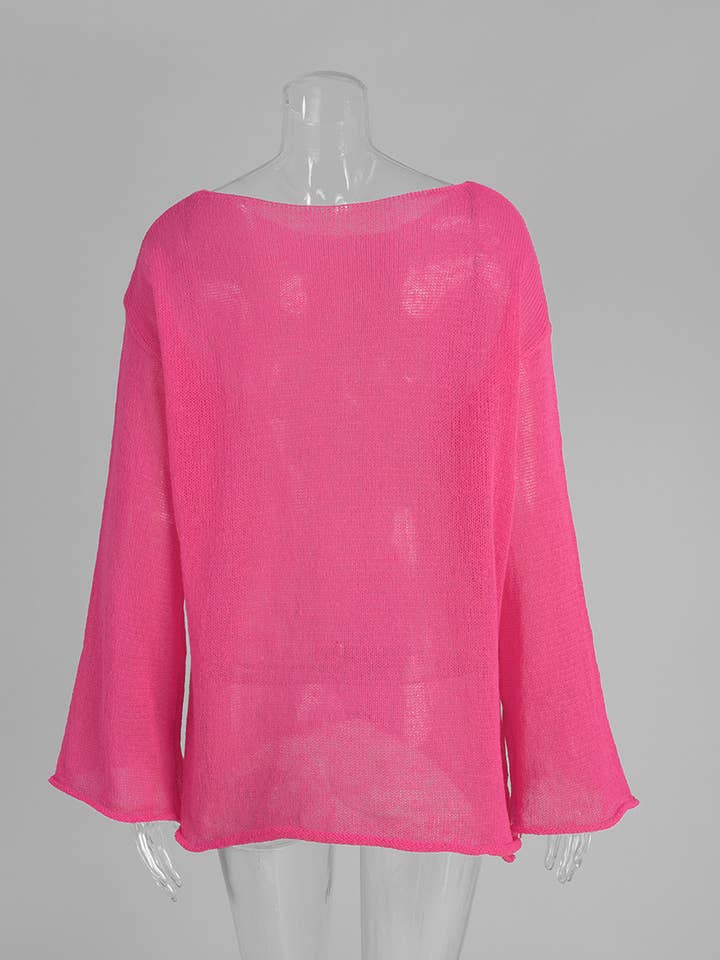 Hope & Sunshine - Wholesale Knit Top - Women's - Hollow Knit Bell Sleeve T-Shirt For Women10