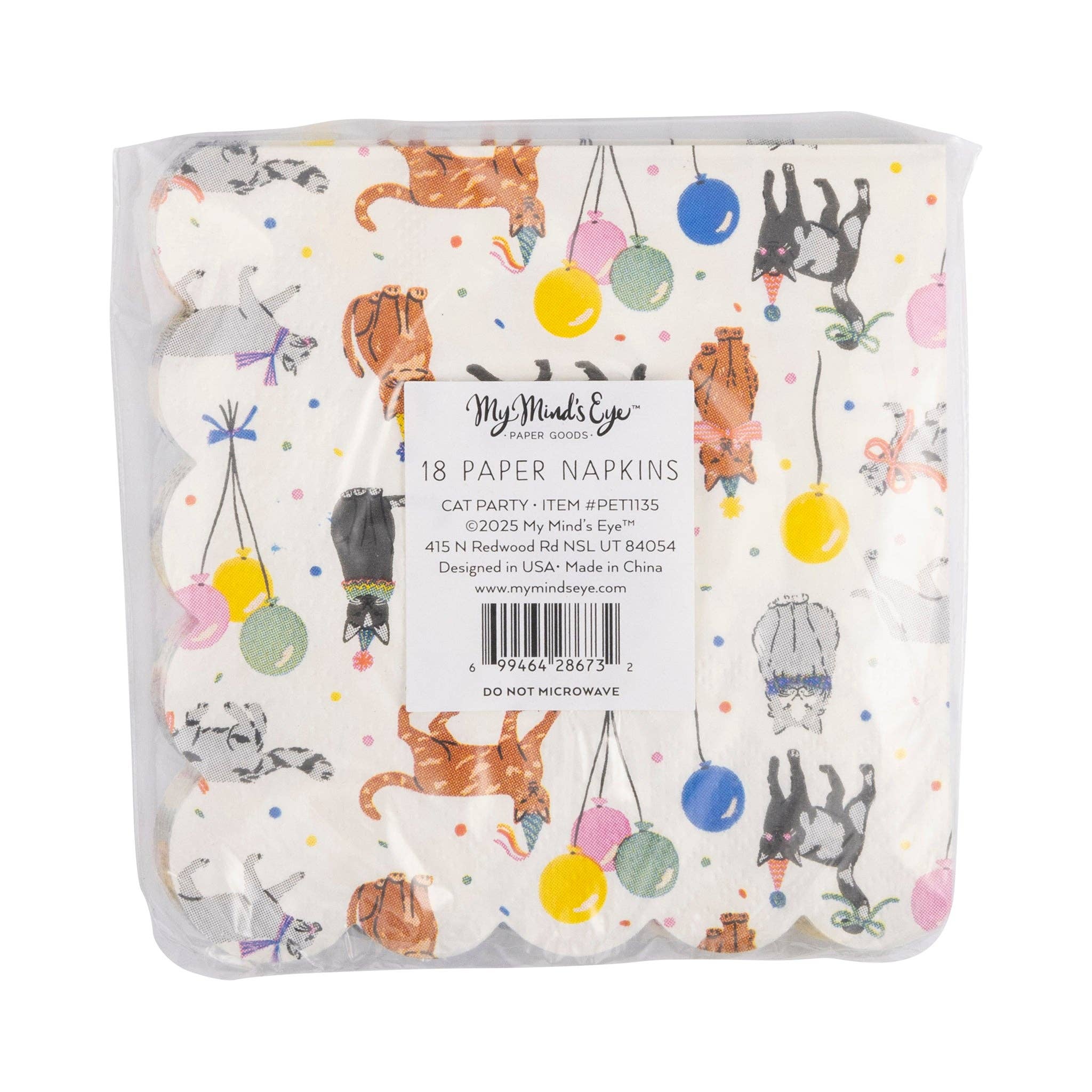 My Mind’s Eye - Vente Serviettes jetables - Serviette cocktail Cat Party PET11353